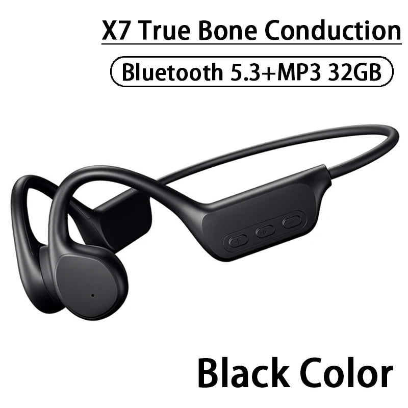 X7/X10 IPX8 Waterproof Swimming Bone Conduction Bluetooth 5.3 Headphone 32GB MP3 Player HIFI Bass Music Sports Wireless Earphone