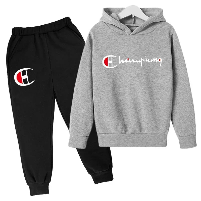Hooded Hoodies Sweatshirts Sets Teenagers Fashion Groups of Pants Child SuitAutumn/winter Kids Clothing for Girl Boy Children's