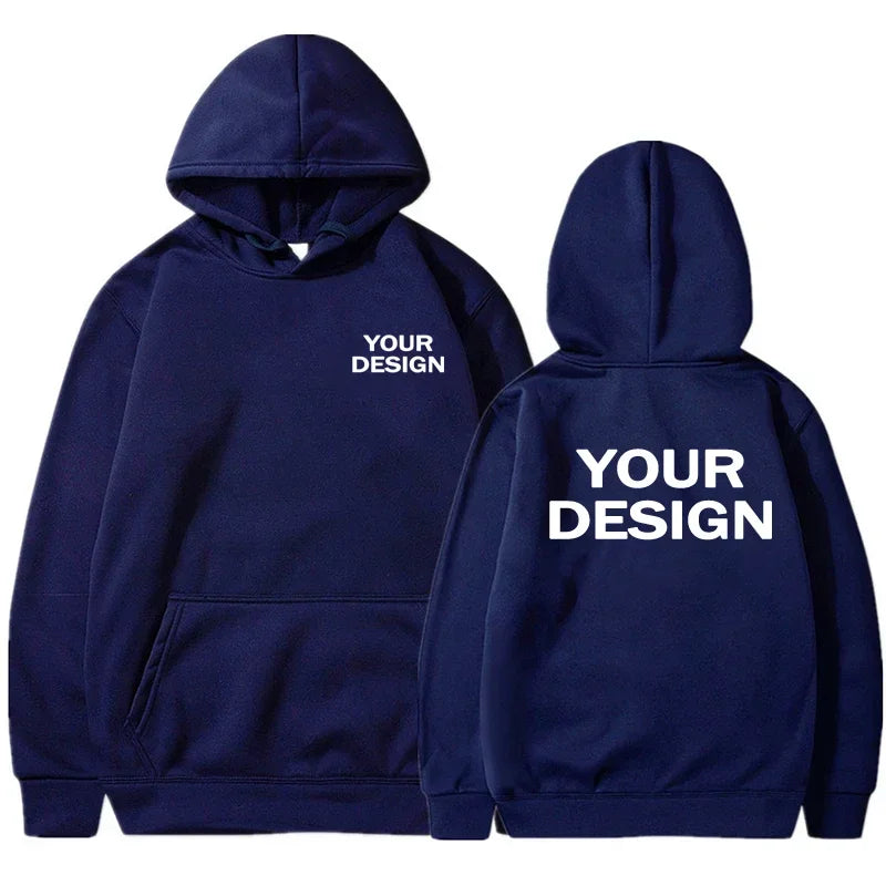 Men's Women's Hoodies Loose Casual Wear Solid Color Hoodies Long Sleeve Hooded Personality Streetwear SweatshirtsCustom Prints