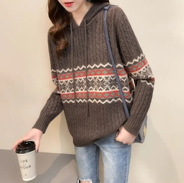 Hoodies Sweatshirt For Women Baggy Sweater Long Sleeve Korean Fashion High Quality Coat Emo Loose Ethnic Style Woman Hooded Tops