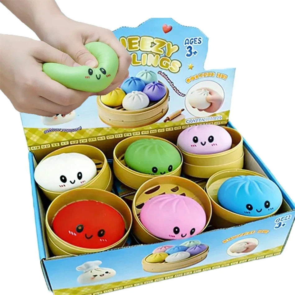 Colorful Simulated Dumpling Squishy Blind box Relaxing Relieve Anxiety Antistress Enhance Happiness Rebound Squeeze Reliever Toy