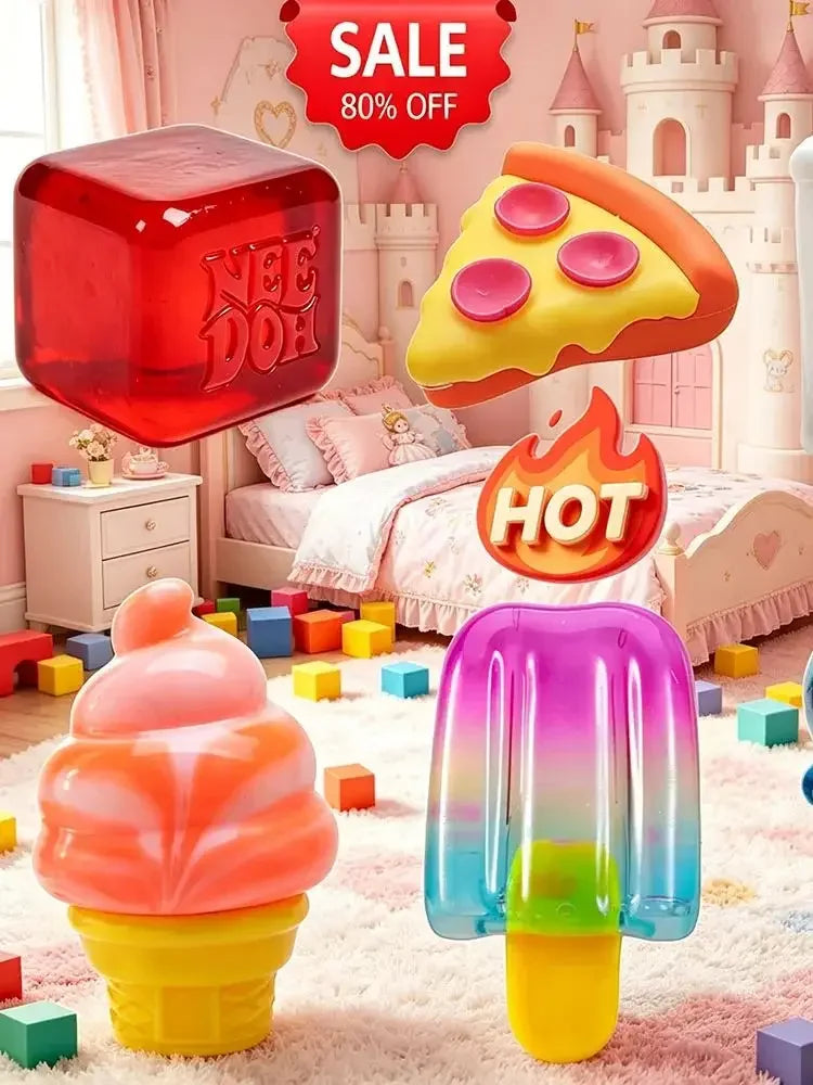 Nee-doh Nice Cream Cone Colorful Ice Cream Shaped Sensory Stress Reliever Fidget Tool for Anxiety & Focus for Adults & Kids