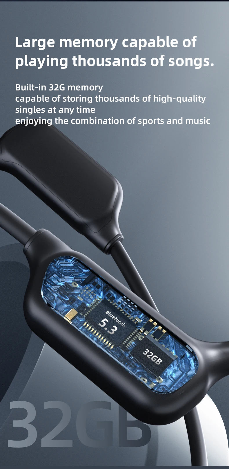 X7/X10 IPX8 Waterproof Swimming Bone Conduction Bluetooth 5.3 Headphone 32GB MP3 Player HIFI Bass Music Sports Wireless Earphone