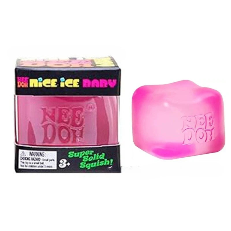 Nee Doh Nice Cube Sensory Stress Reliever Fidget Toy, Anxiety Relief & Focus Desk Toy, Squeeze Sensory Cube for Adults & Kids