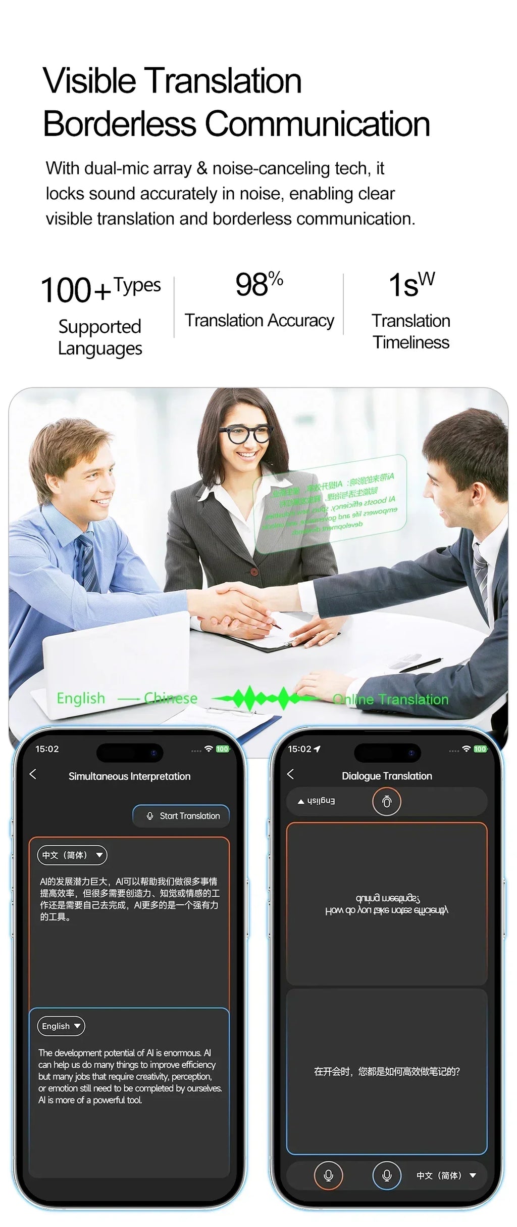 2026 New AI Smart Glasses 8MP Photo&Video Recording Music Playback Voice Wake-Up AI Interaction Translation 290mAh Smart Glasses