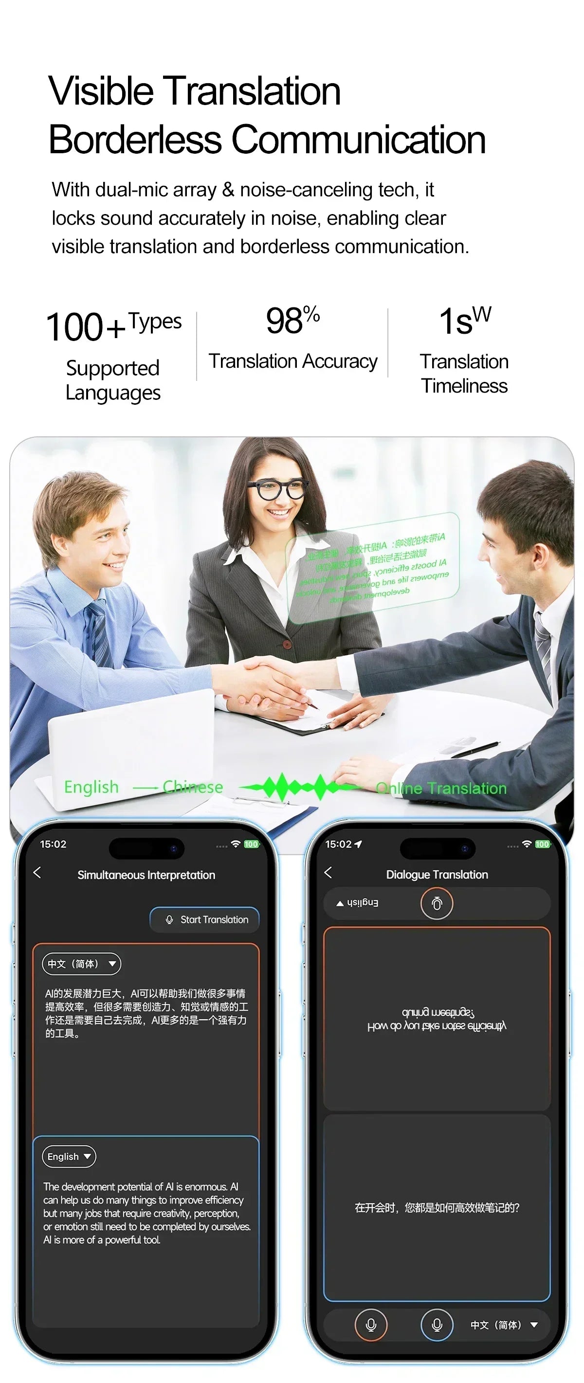 2026 New AI Smart Glasses 8MP Photo&Video Recording Music Playback Voice Wake-Up AI Interaction Translation 290mAh Smart Glasses