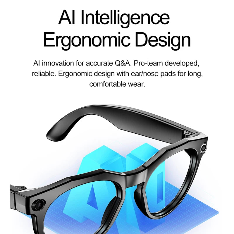 2026 New AI Smart Glasses 8MP Photo&Video Recording Music Playback Voice Wake-Up AI Interaction Translation 290mAh Smart Glasses