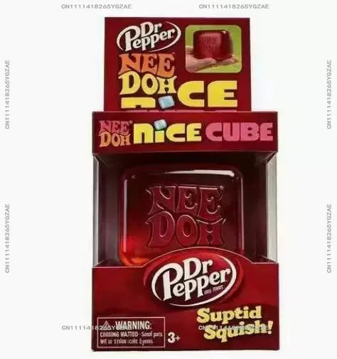 Nee Doh Nice Cube Super Squeeze Fidget Toy, Translucent Red Stress Relief Squishy Cube, BPA-Free Toy for Kids Adults