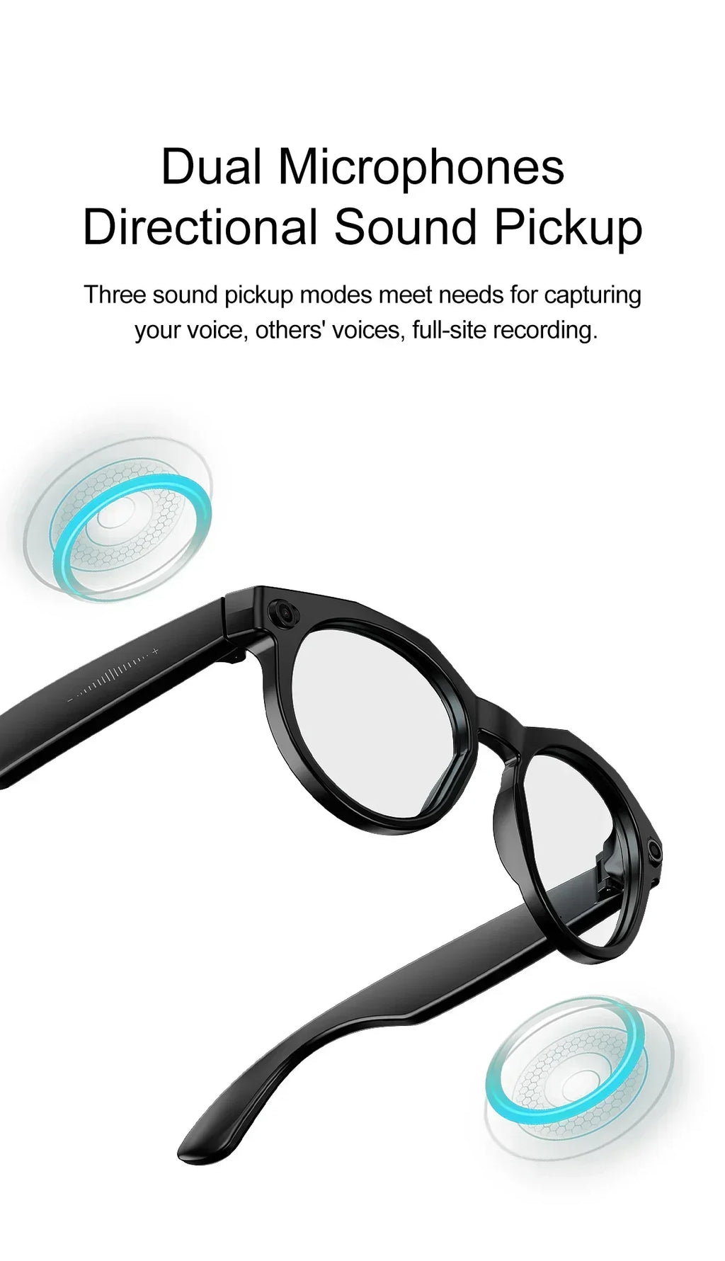 2026 New AI Smart Glasses 8MP Photo&Video Recording Music Playback Voice Wake-Up AI Interaction Translation 290mAh Smart Glasses