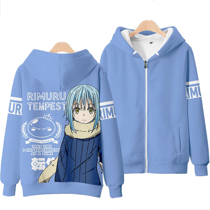 Anime Rimuru Tempest Hooded Hoodies Men Women Long Sleeve Sweatshirt Streetwear Clothes Cosplay Costume