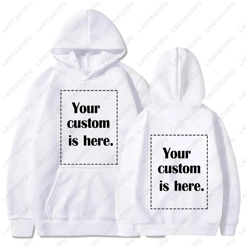 2024 New Custom Hoodie Diy Text Couple Friends Family Design Image Print Clothing Sports Autumn Leisure Harajuku Hoodies