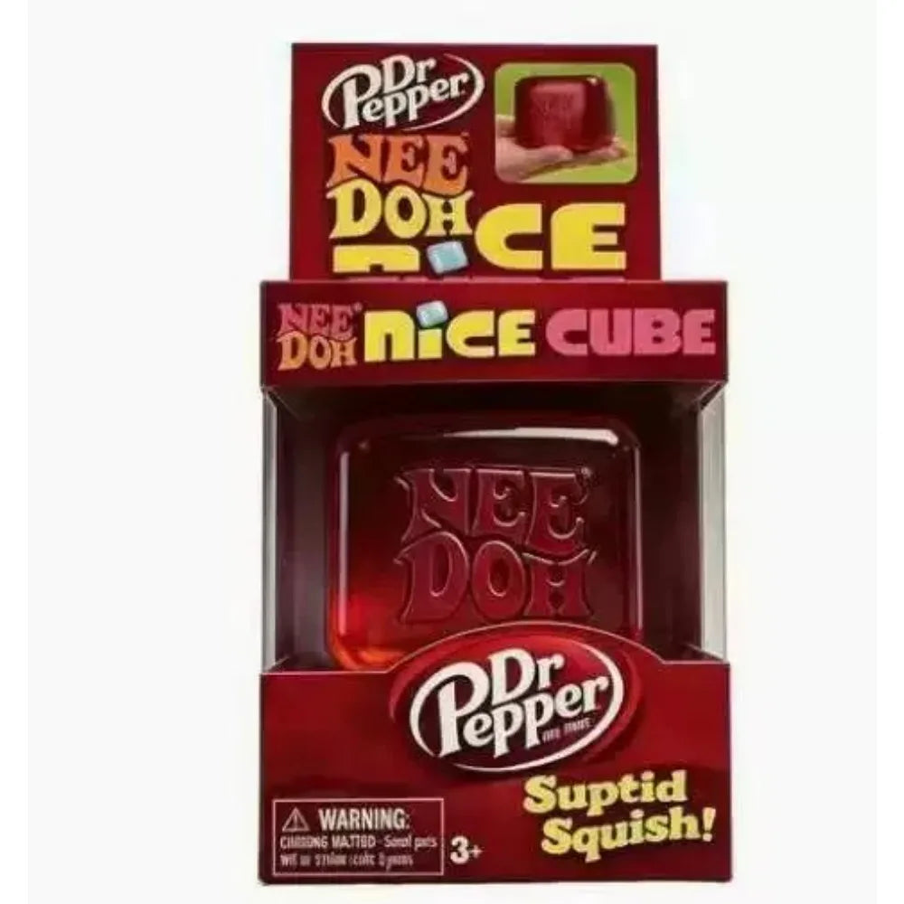 Nee Doh Nice Cube Super Squeeze Fidget Toy, Translucent Red Stress Relief Squishy Cube, BPA-Free Toy for Kids Adults