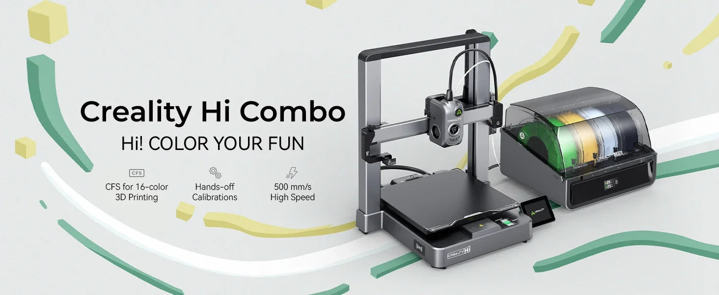 Creality CFS/Hi/Hi Combo 3D Printer Auto Bed Leveling Full Metal Extruder with 500 mm/s 12000 mm/s² max acceleration Fast Print