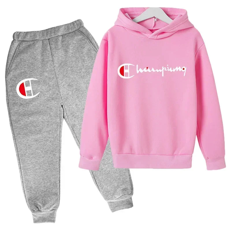 Hooded Hoodies Sweatshirts Sets Teenagers Fashion Groups of Pants Child SuitAutumn/winter Kids Clothing for Girl Boy Children's