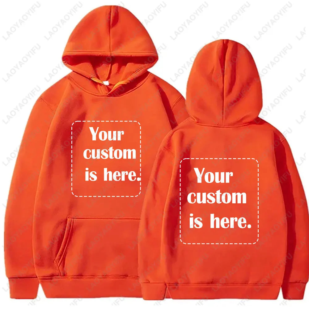 2024 New Custom Hoodie Diy Text Couple Friends Family Design Image Print Clothing Sports Autumn Leisure Harajuku Hoodies