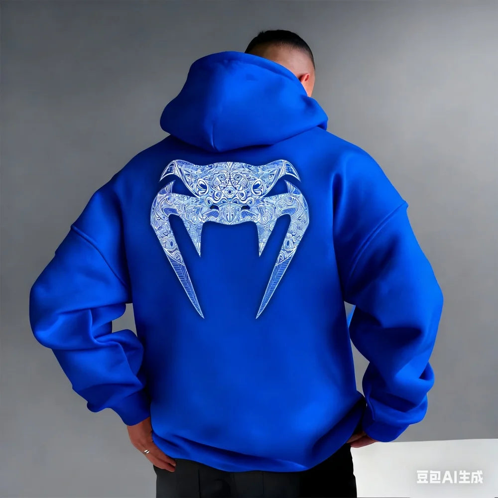 Fashion Trend Hoodie with Back Totem Print Casual Comfortable Daily Wear Unisex Top
