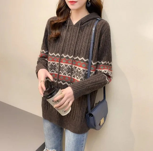Hoodies Sweatshirt For Women Baggy Sweater Long Sleeve Korean Fashion High Quality Coat Emo Loose Ethnic Style Woman Hooded Tops