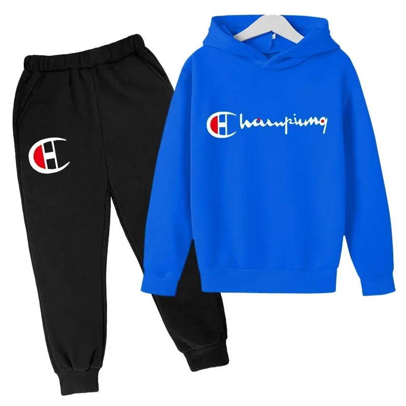 Hooded Hoodies Sweatshirts Sets Teenagers Fashion Groups of Pants Child SuitAutumn/winter Kids Clothing for Girl Boy Children's