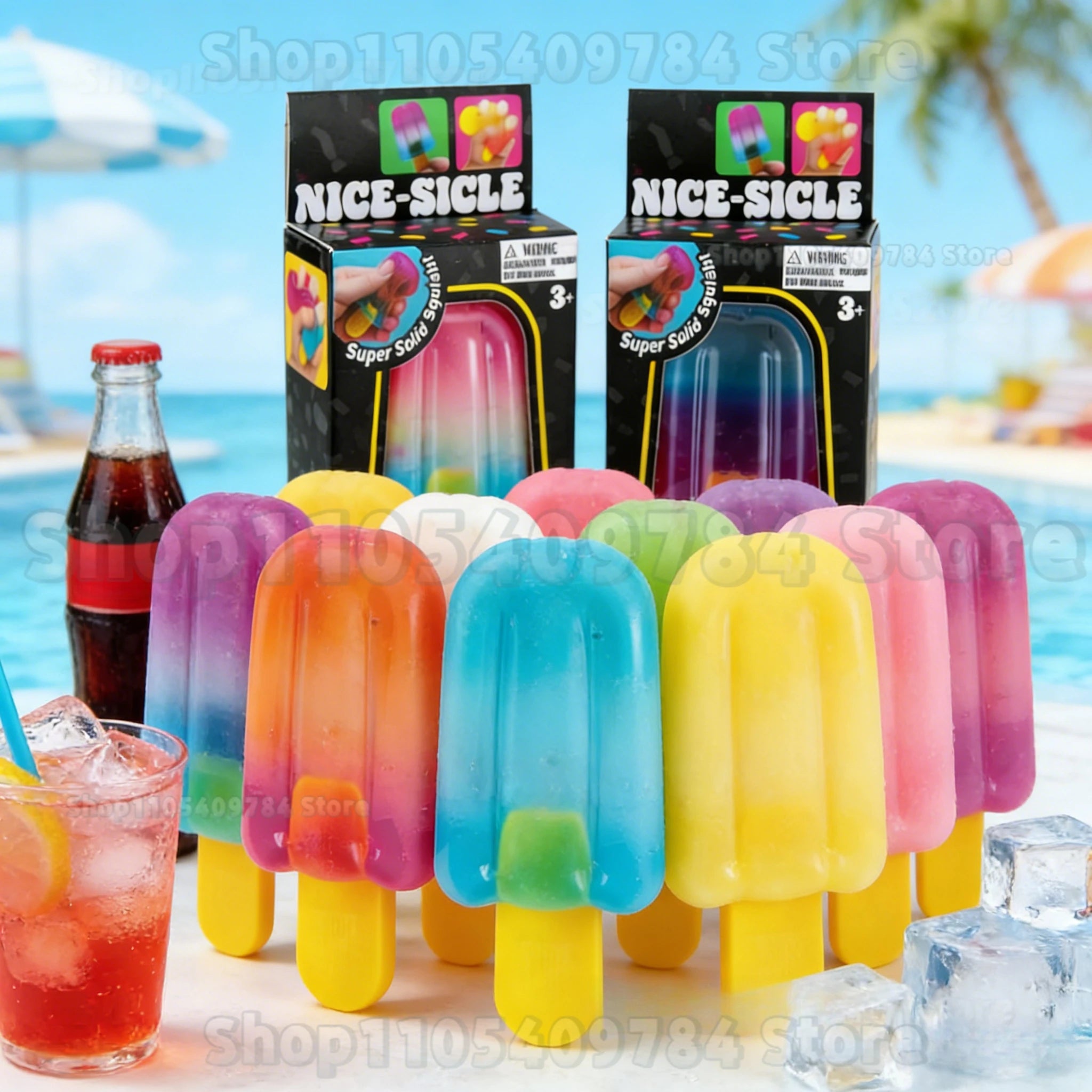 Nee-doh Nice Cream Cone Colorful Ice Cream Shaped Sensory Stress Reliever Fidget Tool for Anxiety & Focus for Adults & Kids