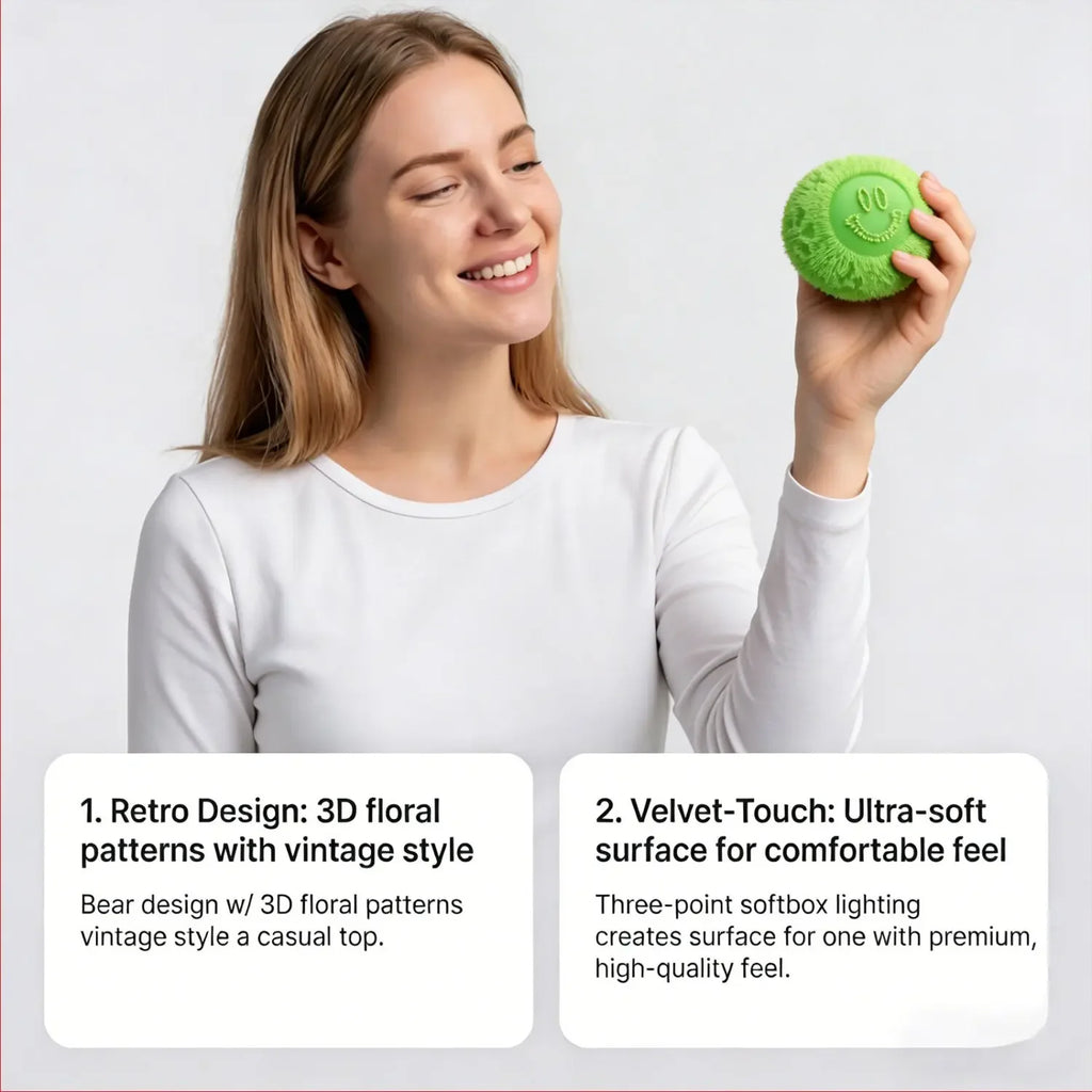 Nee Doh Fuzz Ball Blind Box Cute Smiley Face Flower Shape Soft Non Sticky Stress Relief Squeeze Toy For Office Home Kids Adults