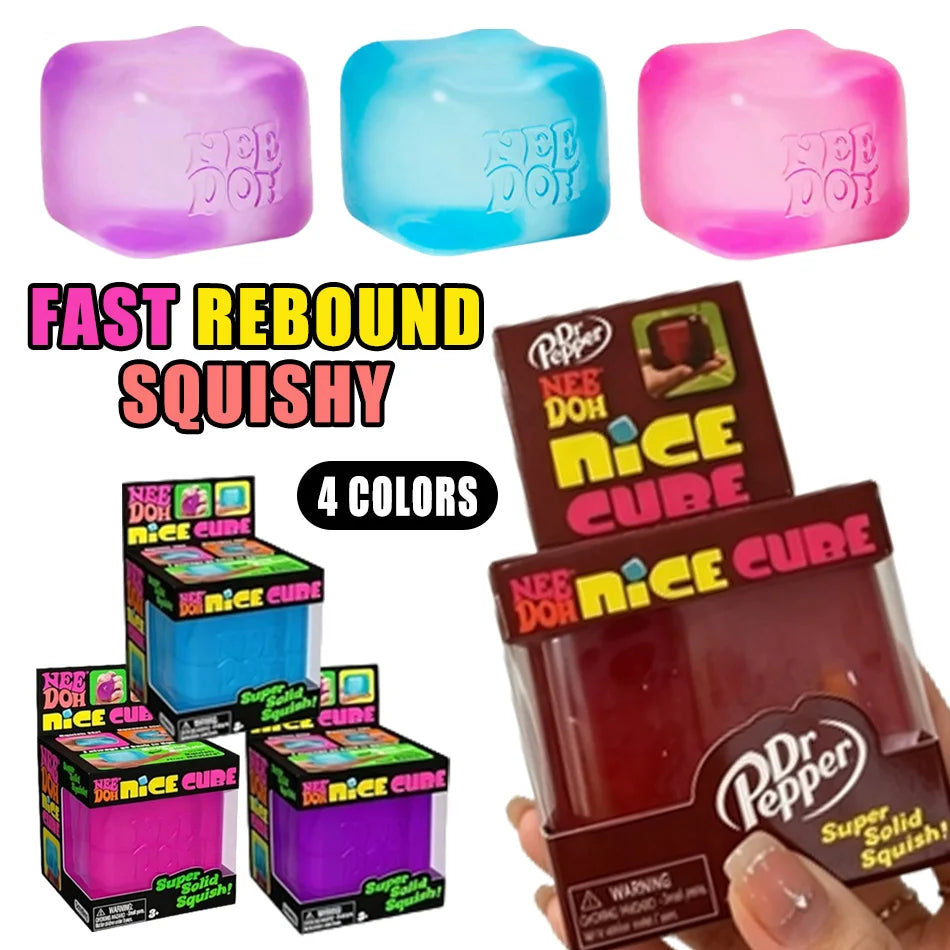 Nee-doh Nice Cube Sensory Stress Reliever Fidget Tool for Anxiety & Focus Desk Sensory Cube for Adults
