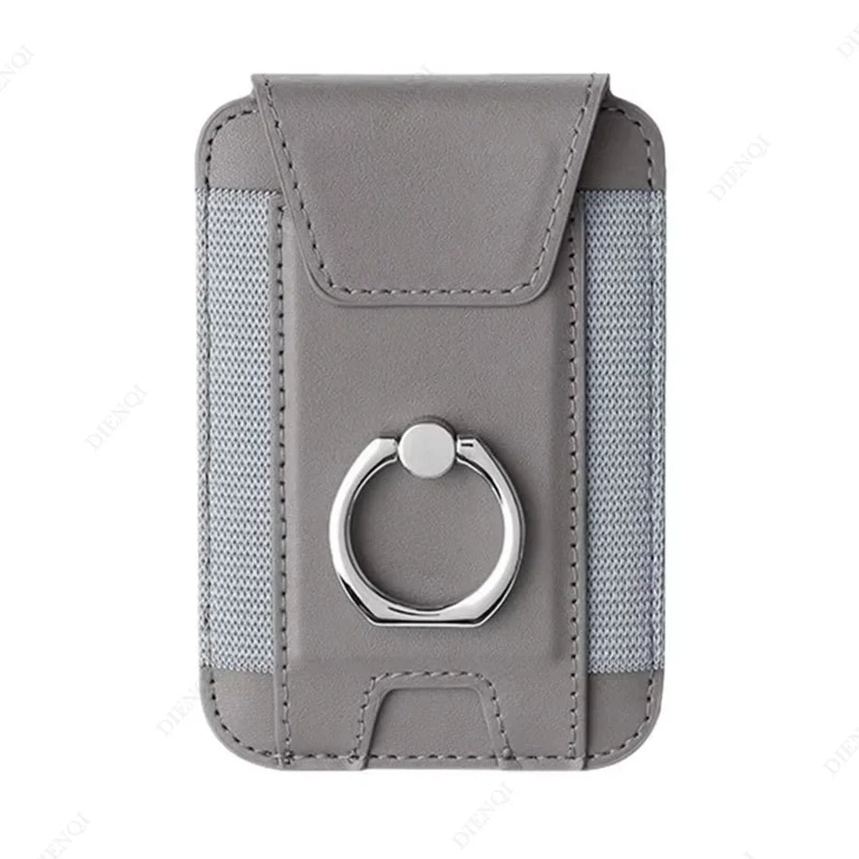 Magnet Wallet & Card Holder Pu Leather Magnetic Ring Stand Cardholder Men Women Cell Phone Case for Iphone 12 13 14 15 16 Pro