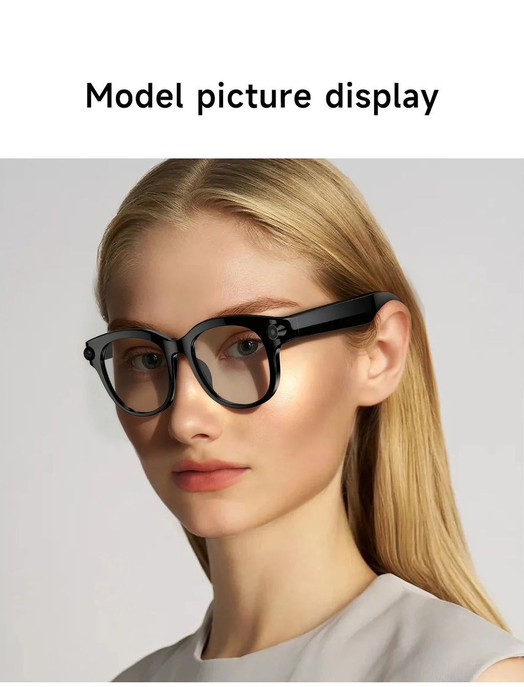 2026 AI Smart Glasses for Men Women 200W HD Camera 1080P Video AI Voice Assistant Translation Music Playback LED Flashlight