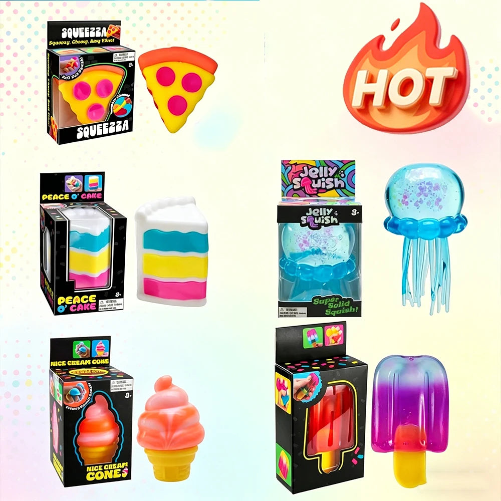 Nee-doh Nice Cream Cone Colorful Ice Cream Shaped Sensory Stress Reliever Fidget Tool for Anxiety & Focus for Adults & Kids