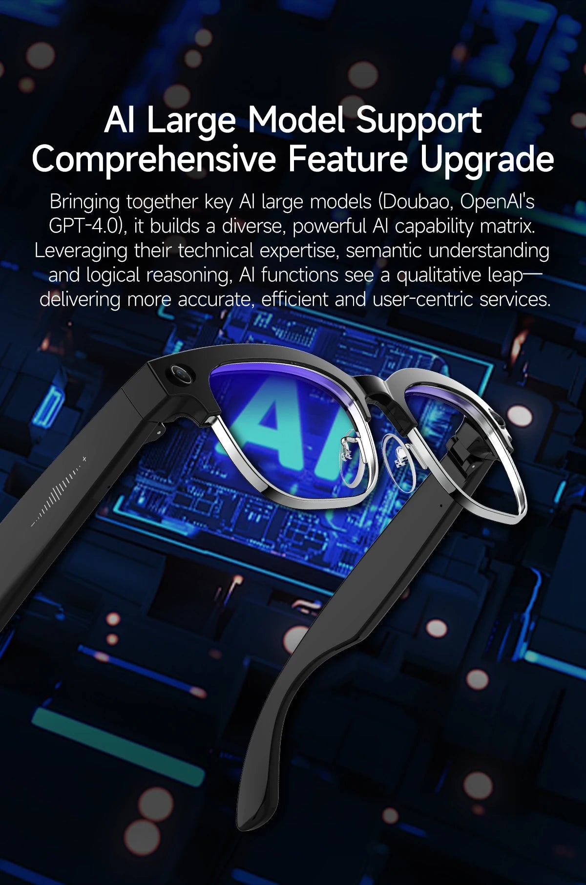 AI Smart Glasses AI Smart Translation AI Smart Question and Answer Interaction 800W HD Camera 290mAh Battery AI Smart Glasses