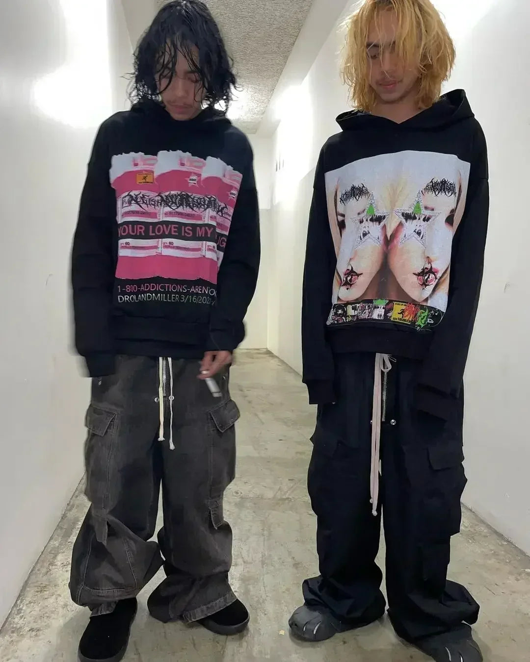 Harajuku Hoodies Women Goth Streetwear Tops Gothic Grunge Couples Sweatshirt Drolandmiller Oversized Hoodie Y2k Clothes