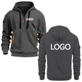 Custom printed hoodies for men and women, loose-fitting casual sportswear with zips, multi-pocket long-sleeve hooded jumpers
