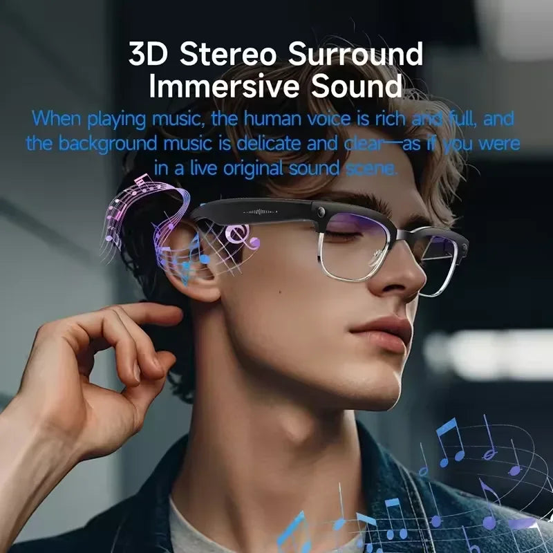 2026New AI Smart Glasses 120+Language Translation 800W Pixel Camera Video Music Player Call Business 8K Color Change Glasses Men