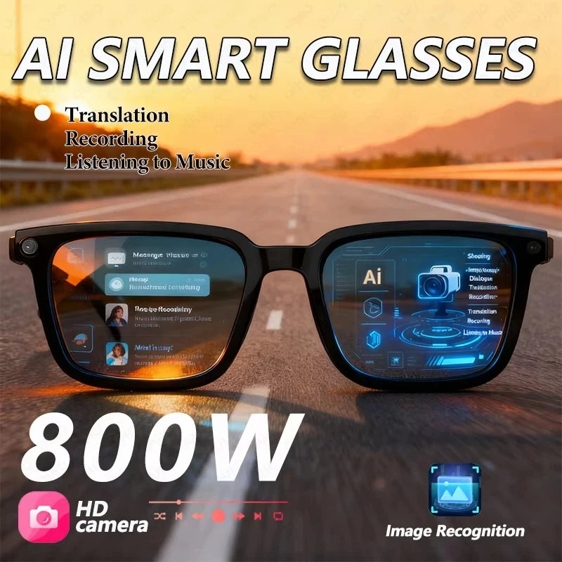 2026 AI Smart Glasses AI Translation 8MP HD Camera 4K Shooting Image Conversation Recording Listening To Music Smart Glasses