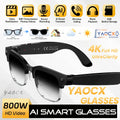 4K Smart AI Glasses 8MP Camera Recording Videos Photo Recognition Answer Translation BT Call Photochromic Sunglasses Waterproof