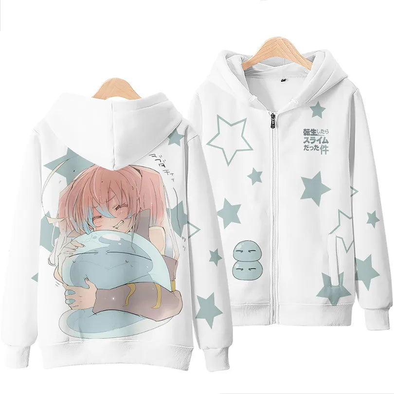 Anime Rimuru Tempest Hooded Hoodies Men Women Long Sleeve Sweatshirt Streetwear Clothes Cosplay Costume