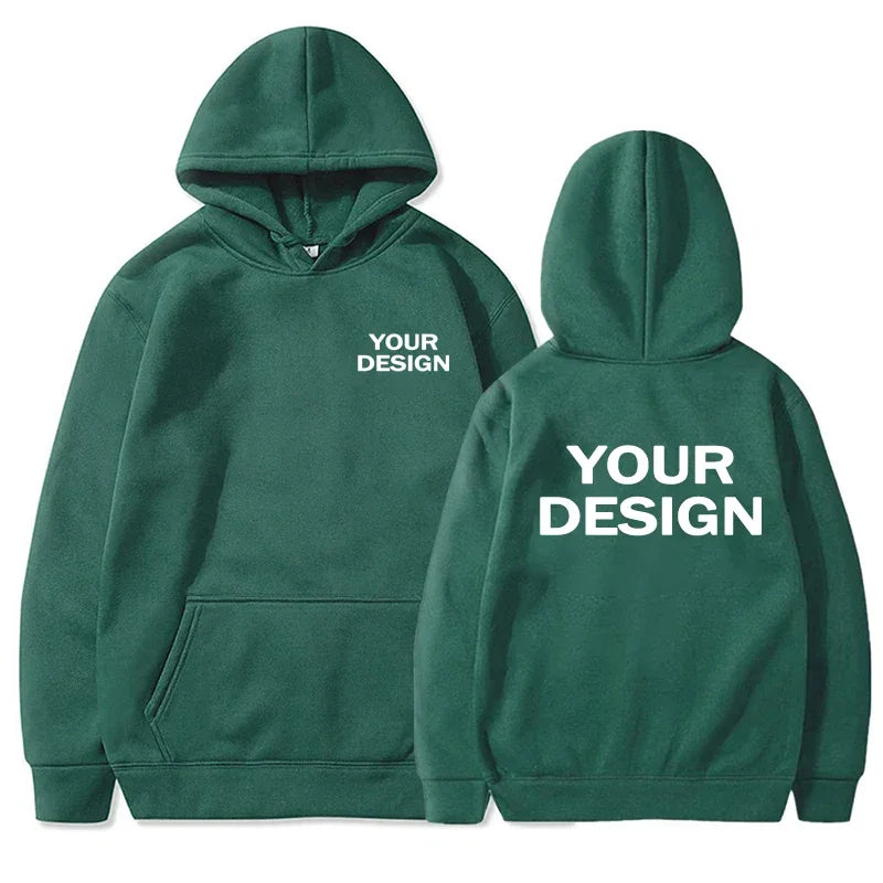 Men's Women's Hoodies Loose Casual Wear Solid Color Hoodies Long Sleeve Hooded Personality Streetwear SweatshirtsCustom Prints
