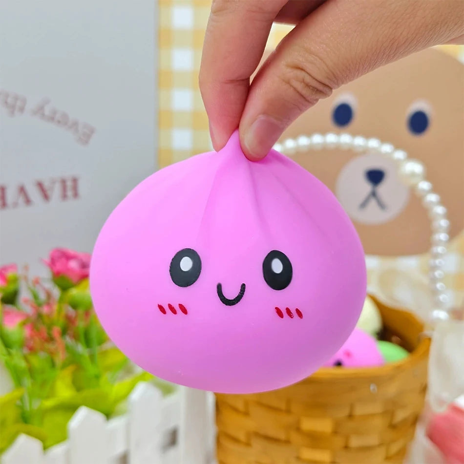 High-quality Soft Dumpling Squishy: Transparent Colorful Squeeze Toy, ASMR Stress Relief Ball, Sensory Fidget Toy For People