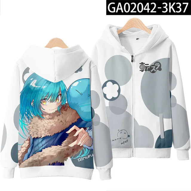 Anime Rimuru Tempest Hooded Hoodies Men Women Long Sleeve Sweatshirt Streetwear Clothes Cosplay Costume