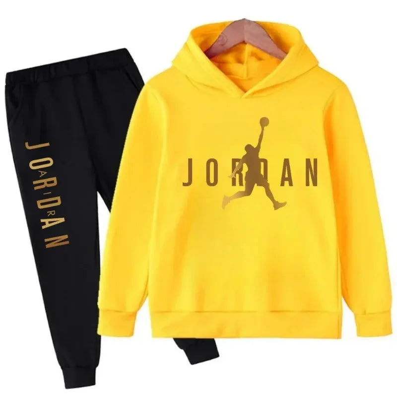 Hoodie + sweatpants set (2-piece) fashionable sports outfit