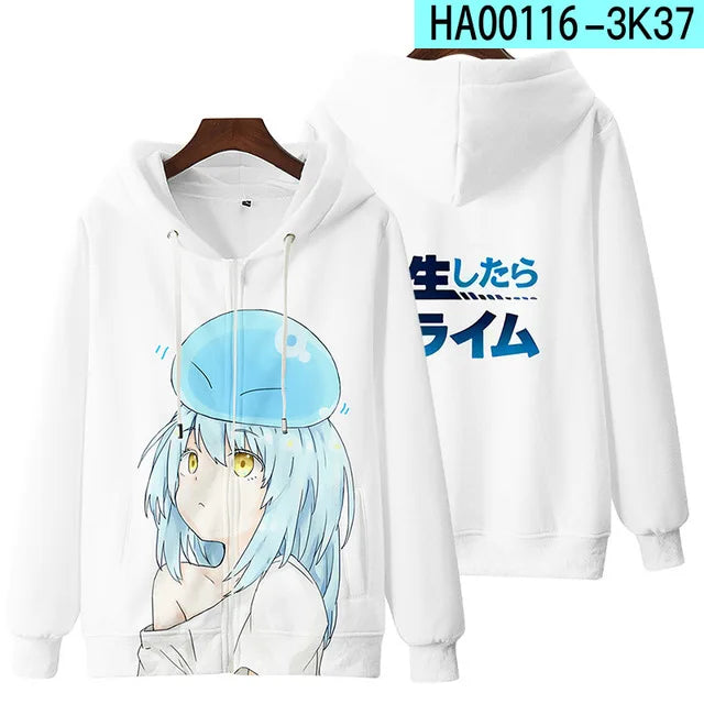 Anime Rimuru Tempest Hooded Hoodies Men Women Long Sleeve Sweatshirt Streetwear Clothes Cosplay Costume