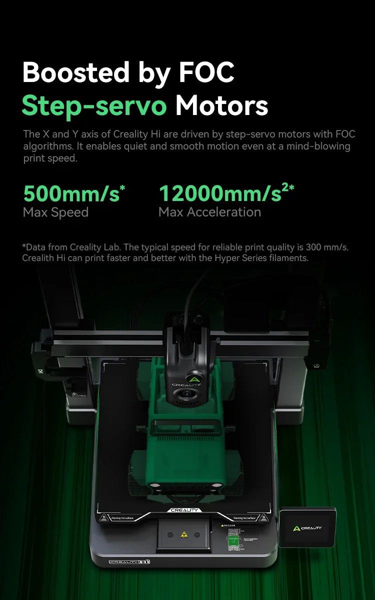 Creality CFS/Hi/Hi Combo 3D Printer Auto Bed Leveling Full Metal Extruder with 500 mm/s 12000 mm/s² max acceleration Fast Print