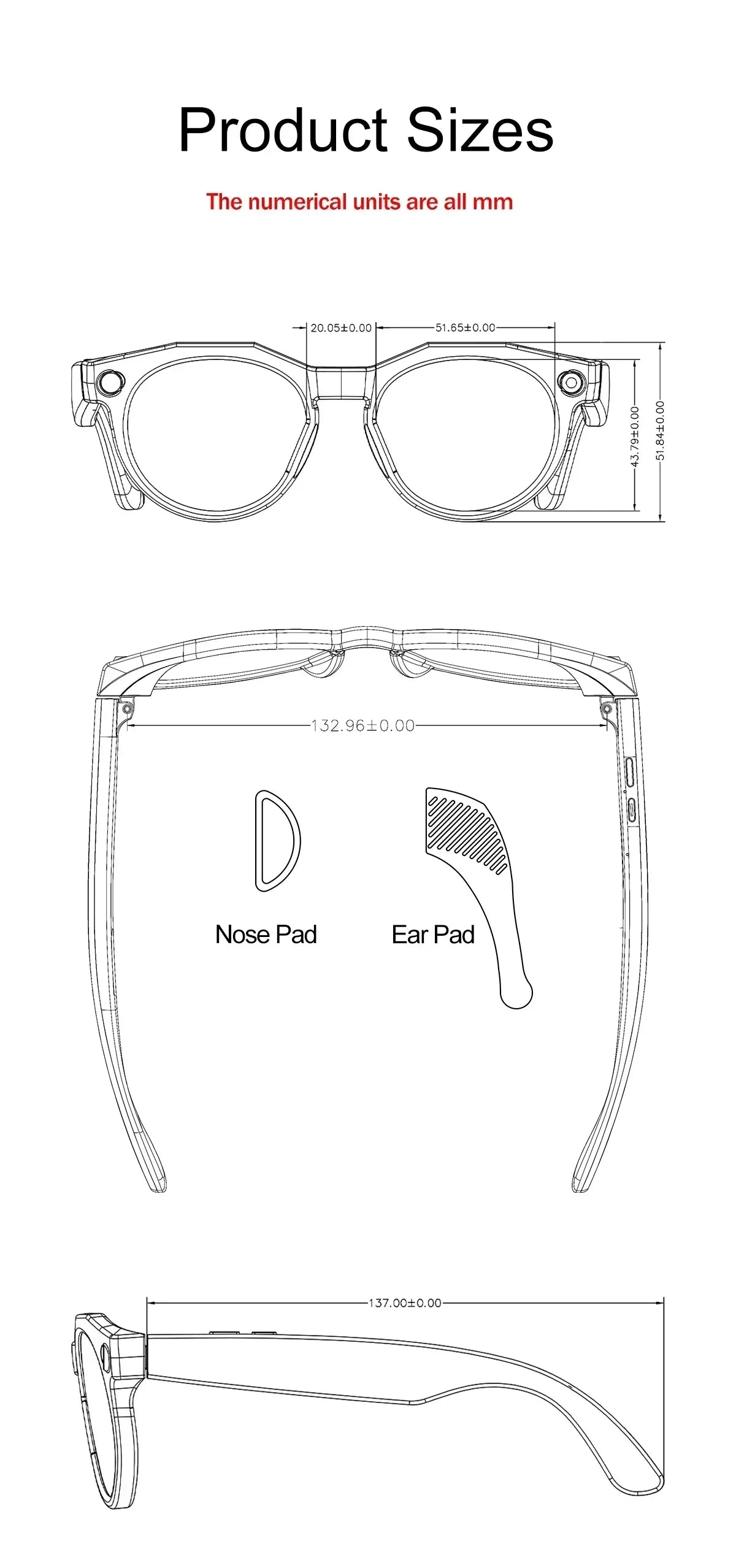 2026 New AI Smart Glasses 8MP Photo&Video Recording Music Playback Voice Wake-Up AI Interaction Translation 290mAh Smart Glasses