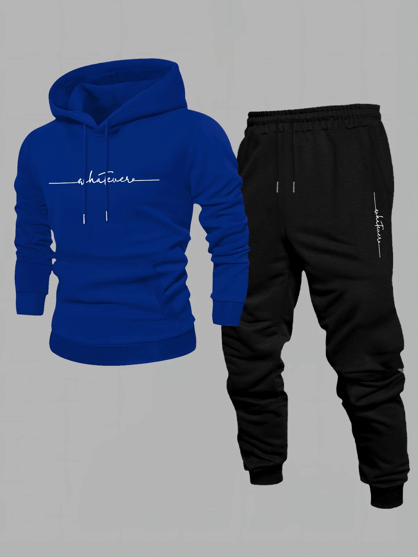 Hoodie sweatshirt men's autumn and winter sportswear and casual set trendy American high street versatile printed coat