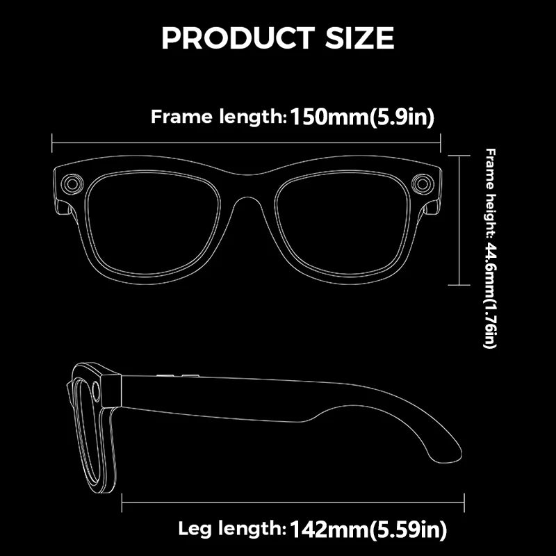 AI Smart Glasses AI Smart Translation AI Smart Question and Answer Interaction 800W HD Camera 290mAh Battery AI Smart Glasses