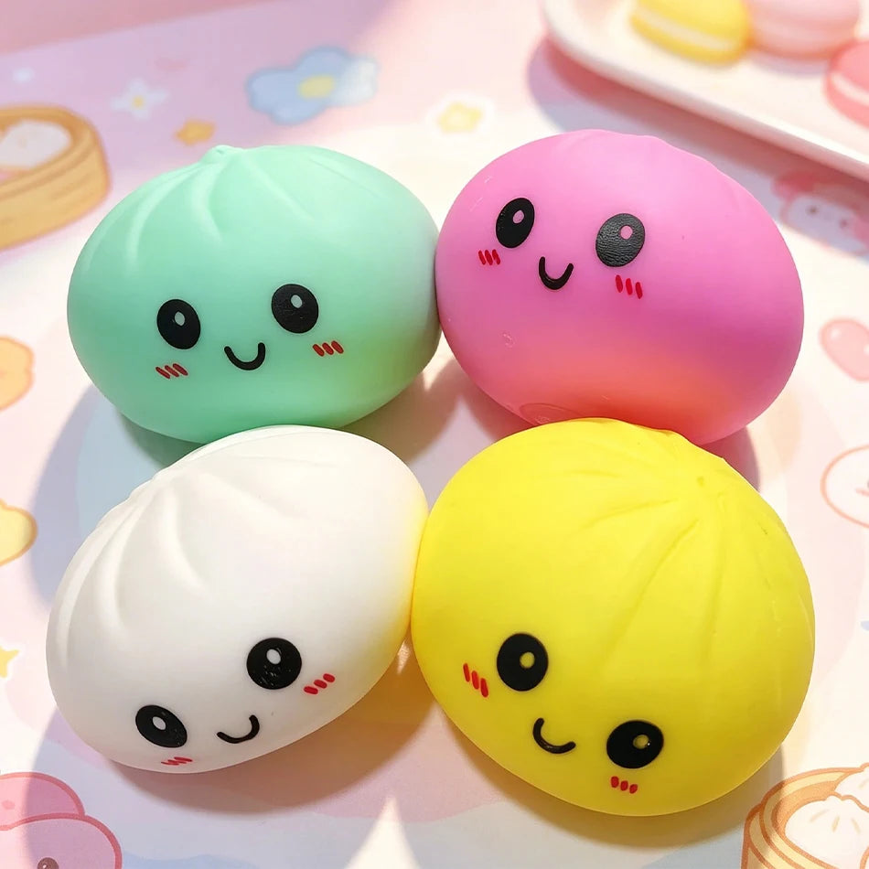 High-quality Soft Dumpling Squishy: Transparent Colorful Squeeze Toy, ASMR Stress Relief Ball, Sensory Fidget Toy For People