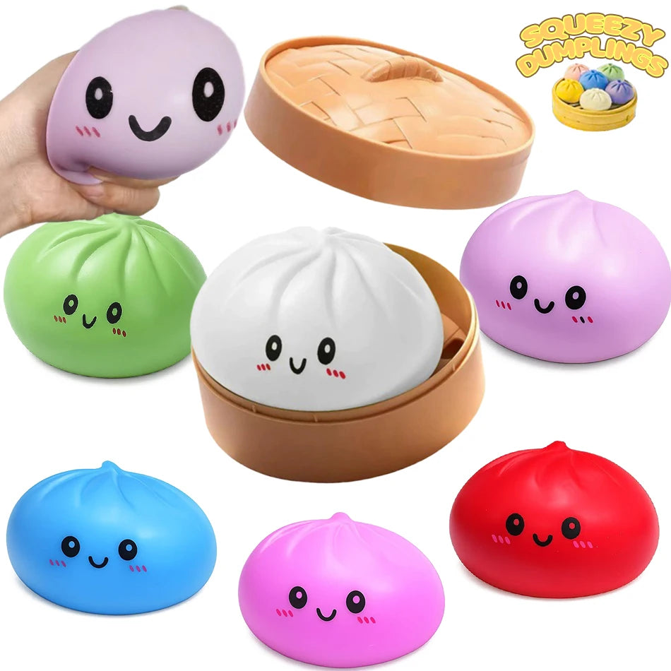 Colorful Simulated Dumpling Squishy Blind box Relaxing Relieve Anxiety Antistress Enhance Happiness Rebound Squeeze Reliever Toy