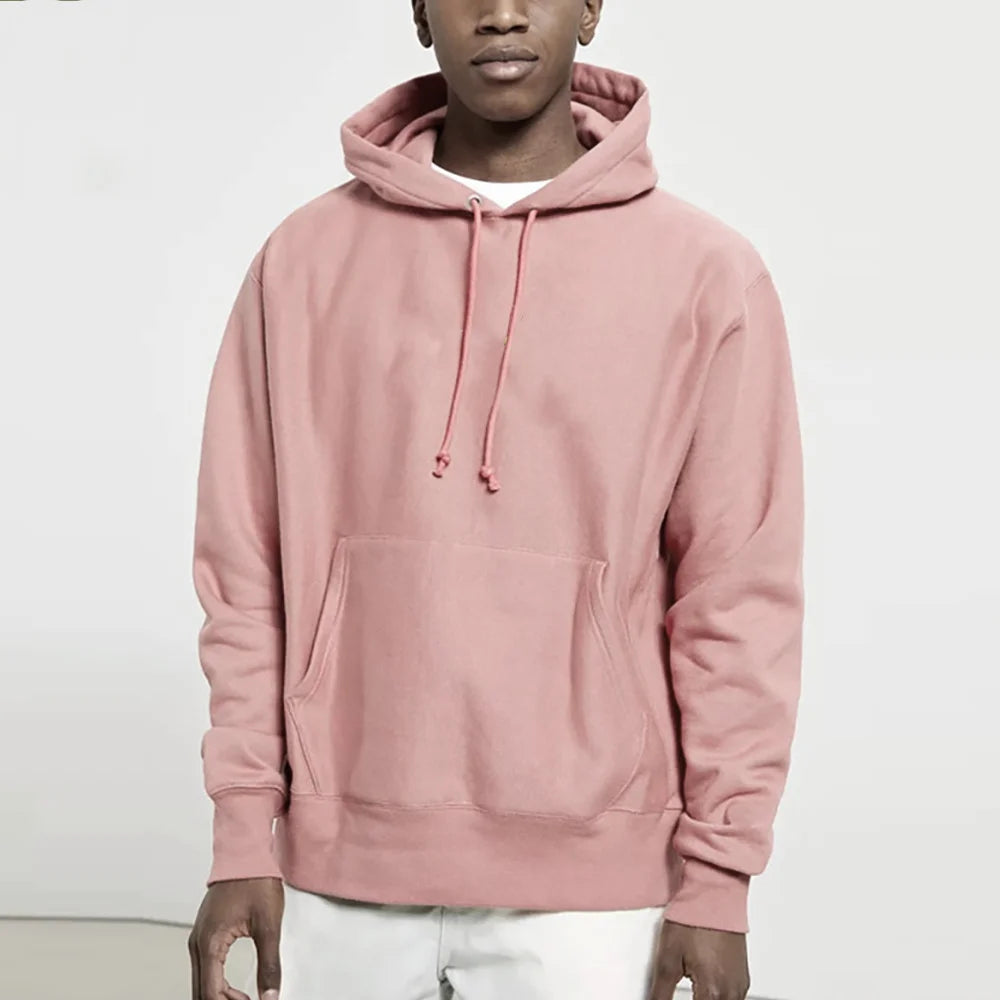 Hoodie Sweatshirts Men Clothes Solid Color Black Gray Pink Blue Fleece Sweatshirt Hip Hop Hoody Male Hooded Sweater Casual Tops