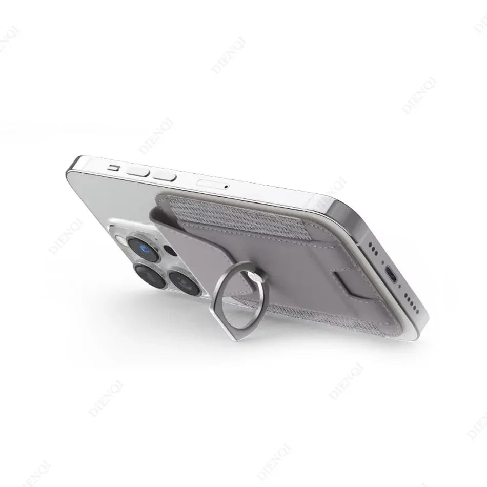 Magnet Wallet & Card Holder Pu Leather Magnetic Ring Stand Cardholder Men Women Cell Phone Case for Iphone 12 13 14 15 16 Pro