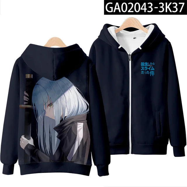 Anime Rimuru Tempest Hooded Hoodies Men Women Long Sleeve Sweatshirt Streetwear Clothes Cosplay Costume