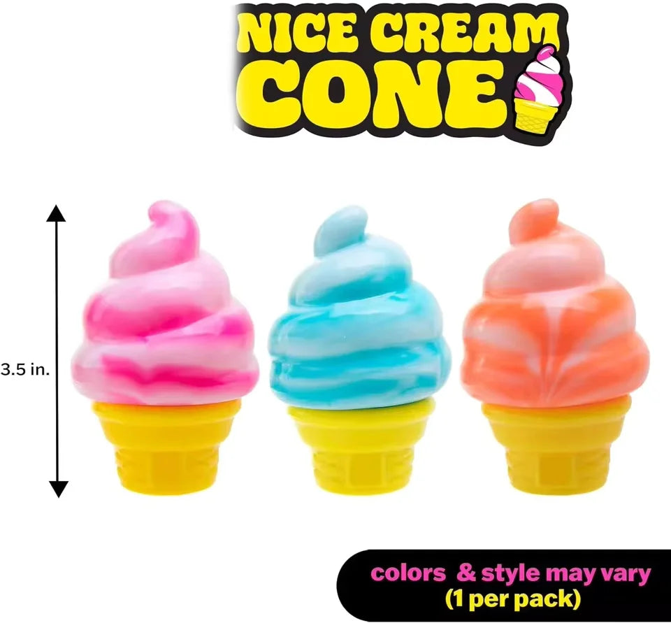 Nee-doh Nice Cream Cone Colorful Ice Cream Shaped Sensory Stress Reliever Fidget Tool for Anxiety & Focus for Adults & Kids